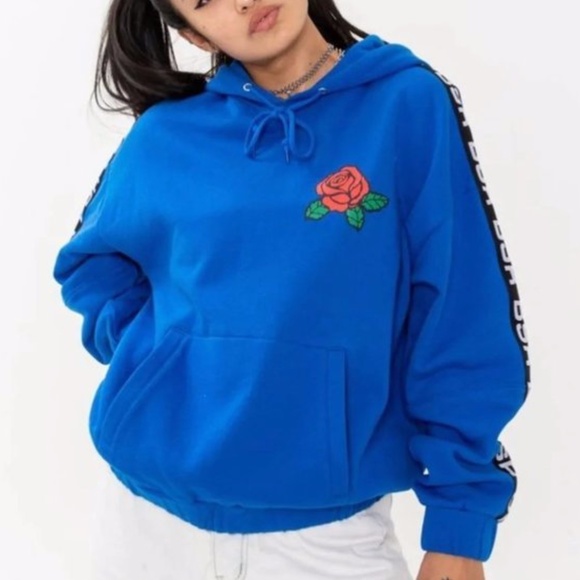 BSR By Samii Ryan Know Ya Worth Hoodie Sweatshirt Pullover Medium Royal Blue - Picture 2 of 11